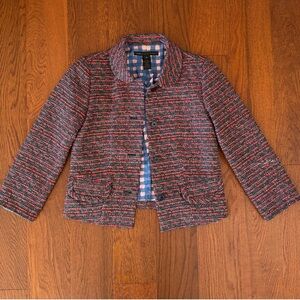 Marc By Marc Jacobs Red and Blue Tweed Blazer